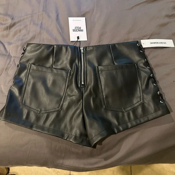 NWT PRINCESS POLLY FAUX LEATHER MICRO SHORTS - Picture 11 of 11